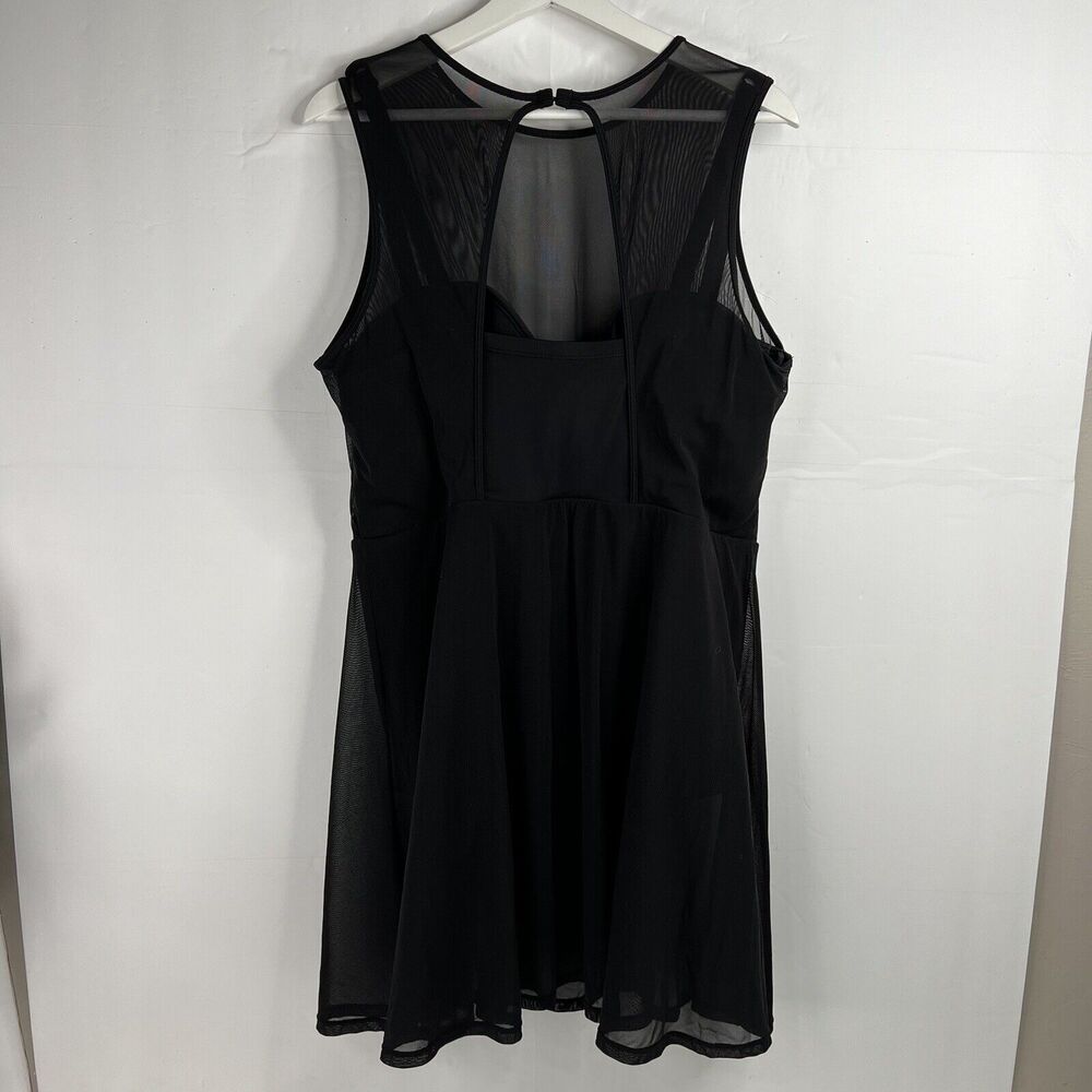 Torrid Plus Size 2 2X D/DD Black Underwire Long Mesh Overlay Swim Dress Swimsuit - Picture 5 of 16